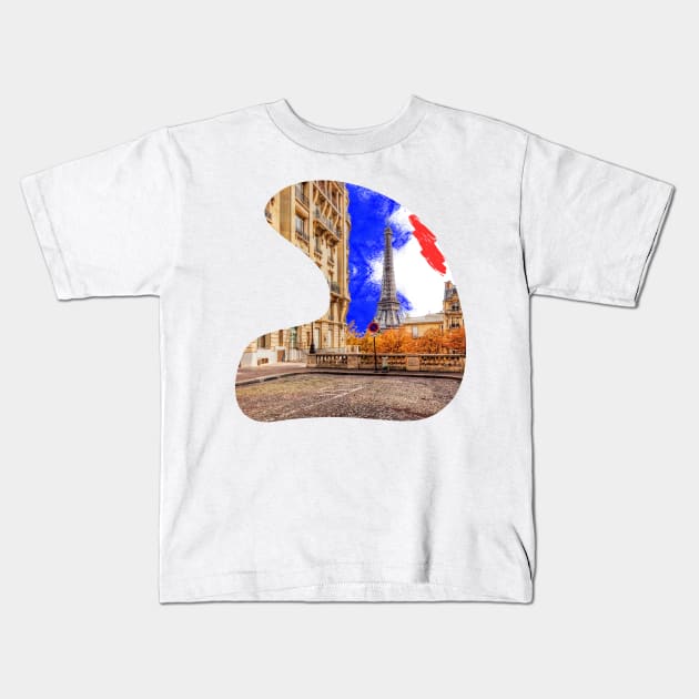 Eiffel Tower In Paris France Clip Art Kids T-Shirt by Mrvan24HStore